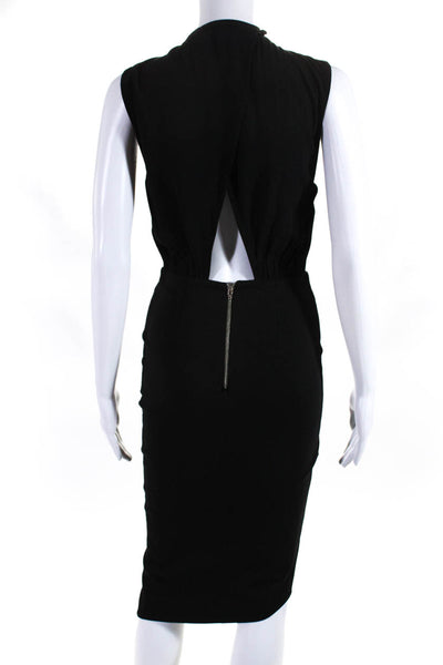 Bec & Bridge Womens Sleeveless V Neck High Waist Pencil Dress Black Size 2
