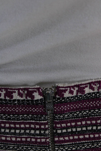 Etoile Isabel Marant Womens Back Zip Embroidered Silk A Line Skirt White FR 40