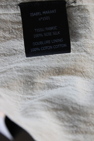 Etoile Isabel Marant Womens Back Zip Embroidered Silk A Line Skirt White FR 40
