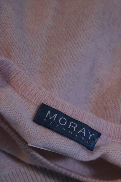 Moray Cashmere Womens Pink Cashmere Crew Neck Pullover Sweater Top Size S