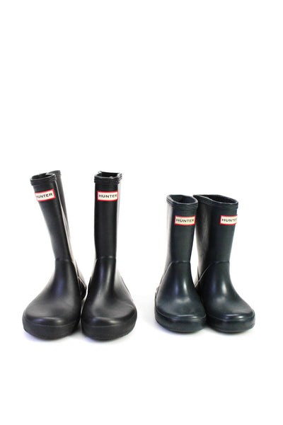 Hunter Childrens Boys Rubber Ankle Rain Boots Black Size 8 12 Lot 2