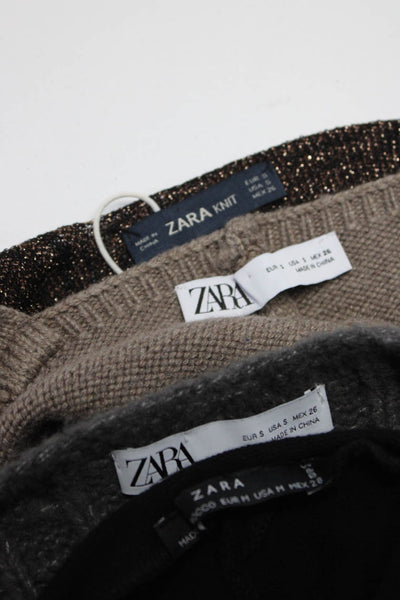 Zara Womens Blouse Black Cowl Neck Short Sleeve Sweatshirt Size M S lot 4