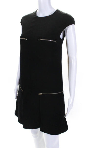 Stella McCartney Womens Black Crew Neck Sleeveless A-line Dress Size 36