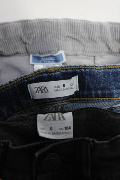 Jacadi Zara Childrens Girls Pants Jeans Gray Blue Black Size 10 9 Lot 3