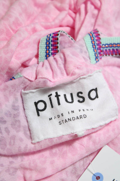 Pitusa Women's Animal Print V Neck Tank Top Pink One Size
