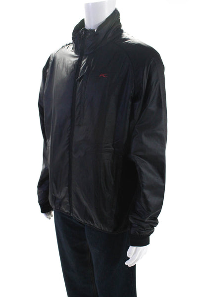 Kjus Mens Lightweight Insulated Mock Neck Full Zip Up Jacket Coat Black Size XL