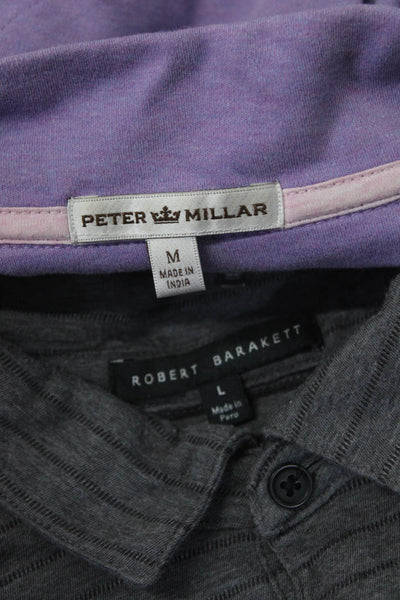 Robert Barakett Peter Millar Mens Polo Shirt Pullover Gray Size L M Lot 2