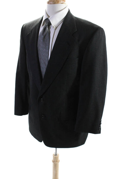 Burberry Mens Wool Textured Buttoned Collared Blazer Jacket Gray Size EUR39S