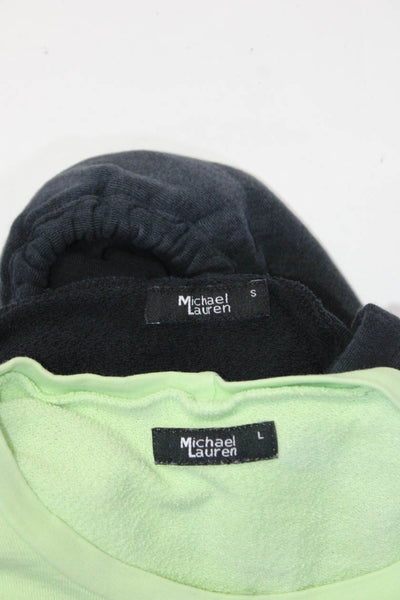 Michael Lauren Womens Pullover Scoop Crew Neck Sweaters Black Small Large Lot 2