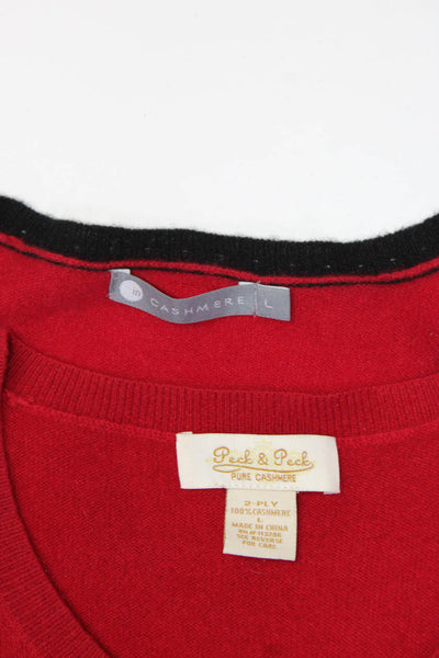 Peck & Peck In Cashmere Womens Cashmere Sweaters Top Red Size L Lot 2