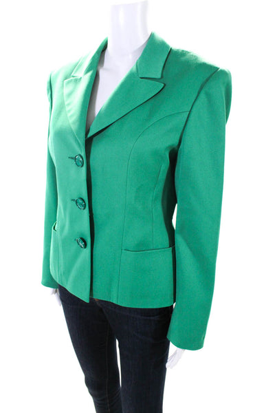 Weill Womens Collared Darted Long Sleeve Buttoned Blazer Green Size EUR34