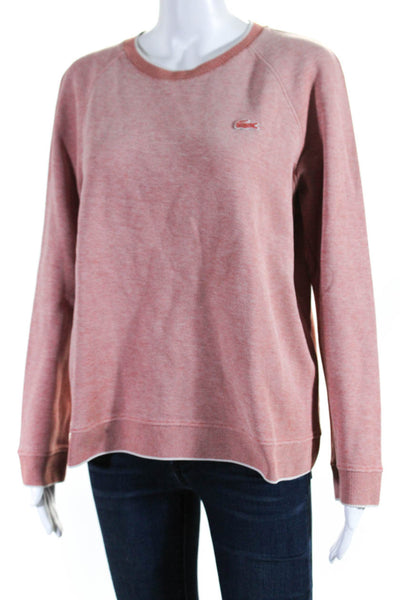 Lacoste Womens Classic Fit Long Sleeves Sweatshirt Red Cotton Size EUR 42