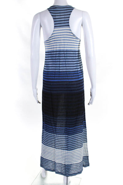 Joie a la Plage Womens Stripe Racerback Tank Maxi Sheath Dress Blue Linen XS