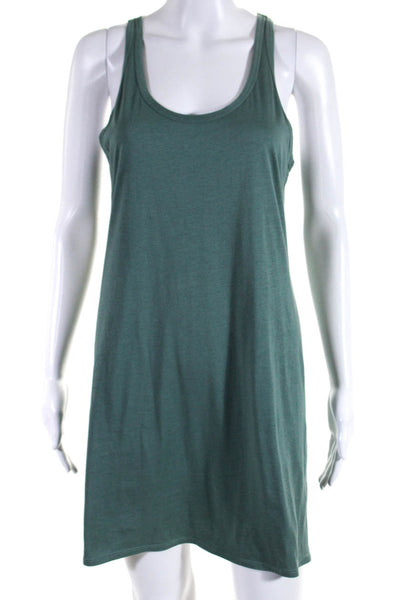 Helmut Lang Womens Racerback Jersey Sheath Tank Dress Teal Green Size Small