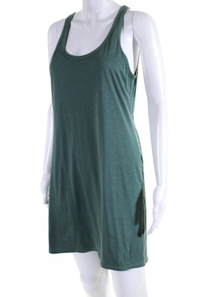 Helmut Lang Womens Racerback Jersey Sheath Tank Dress Teal Green Size Small