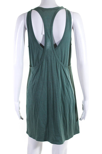 Helmut Lang Womens Racerback Jersey Sheath Tank Dress Teal Green Size Small