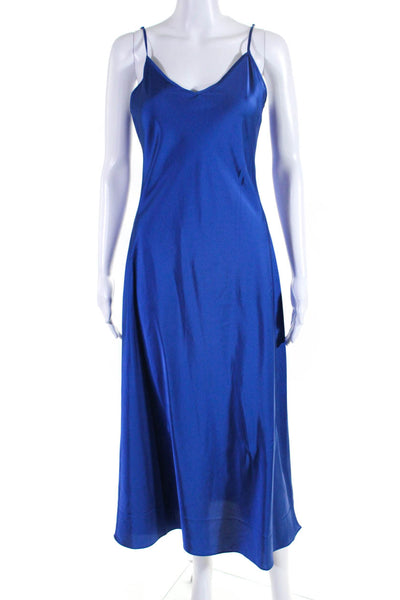 Allsaints Womens Sleeveless V-Neck Pullover Slip Maxi A-Line Dress Blue Size 6