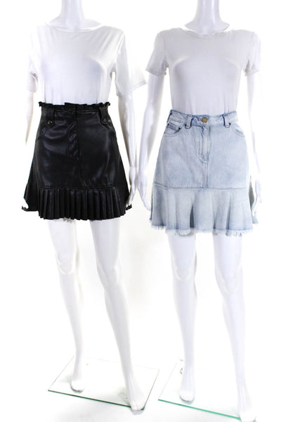 Zara Michael Kors Womens Zipped Pleated Hem A-Line Skirt Black Size XS 2 Lot 2