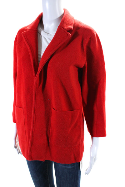 J Crew Womens Long Sleeves Sweater Jacket Red Cotton Size Medium