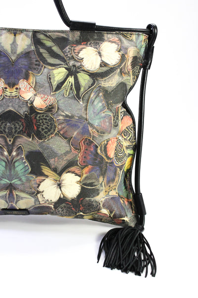 Valentino Garavani Womens Butterfly Print Shoulder Handbag Multi Colored