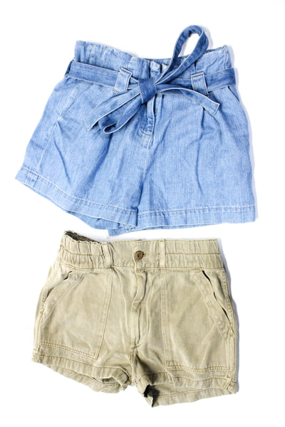 L'Agence AMO Womens Pleated High Rise Belted Shorts Blue Size 26 Lot 2