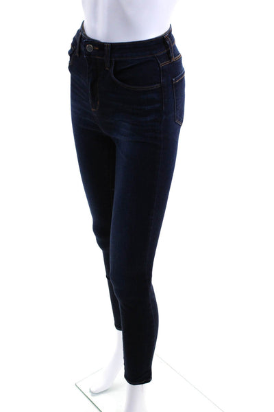 L'Agence Womens Stretch Denim High Rise Skinny Jeans Dark Blue Size 26