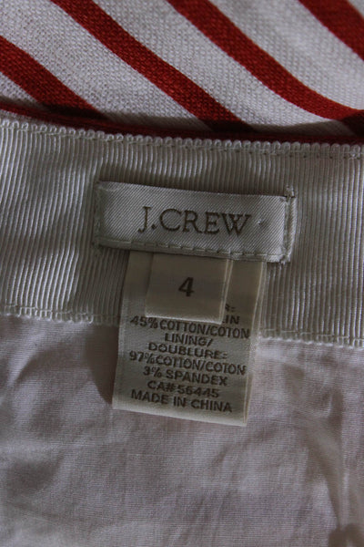 J Crew Women's Zip Closure Slit Hem A-Line Mini Stripe Skirt Size 4 Lot 2
