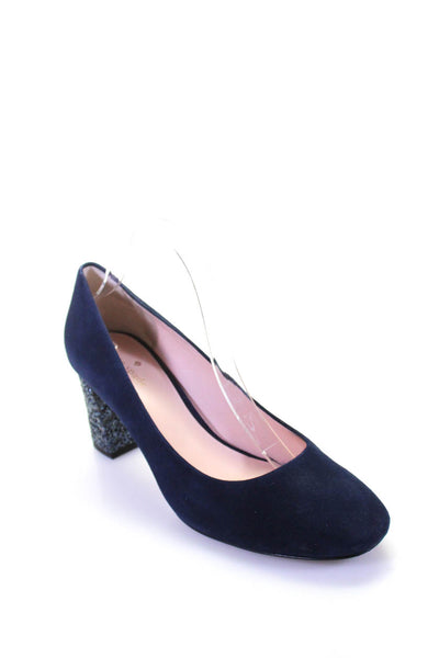 Kate Spade New York Womens Suede Sequined Charlize Pumps Navy Blue Size 9 Medium
