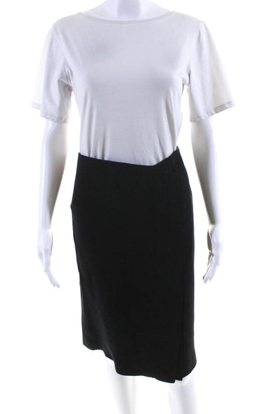 Giorgio Armani Womens Silk Knee Length Pencil Skirt Black Size 43