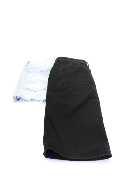 Frame Mango Denim Womens Distressed Shorts Skirt Blue Black Size 30 S Lot 2
