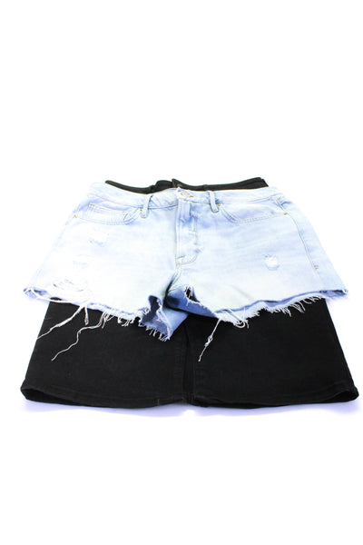 Frame Mango Denim Womens Distressed Shorts Skirt Blue Black Size 30 S Lot 2