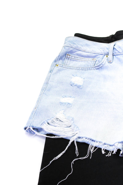 Frame Mango Denim Womens Distressed Shorts Skirt Blue Black Size 30 S Lot 2