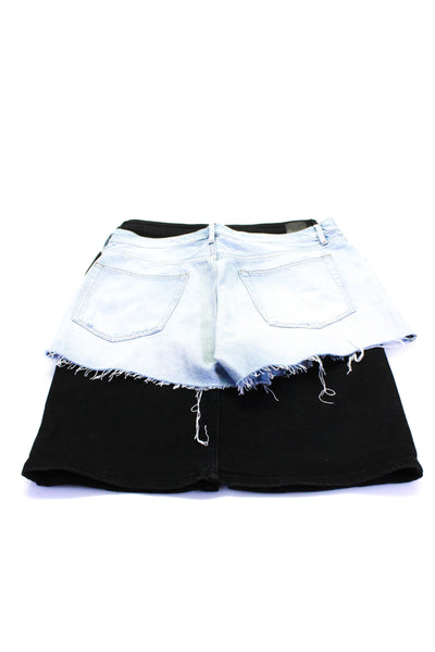 Frame Mango Denim Womens Distressed Shorts Skirt Blue Black Size 30 S Lot 2