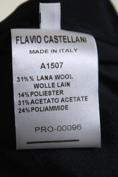 Flavio Castellani Womens Spotted Sleeveless A Line Dress Black White Size 40