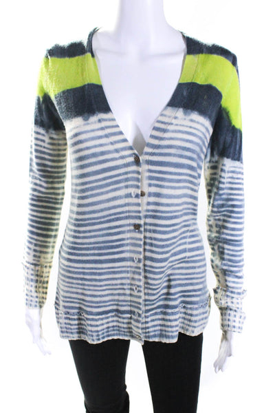 Match Women's V-Neck Long Sleeves Button Down Stripe Cardigan Sweater Size 1