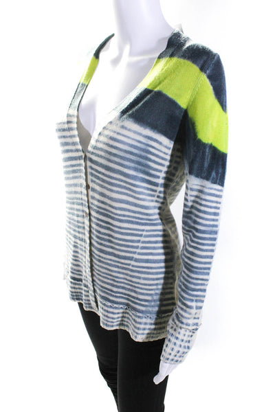 Match Women's V-Neck Long Sleeves Button Down Stripe Cardigan Sweater Size 1