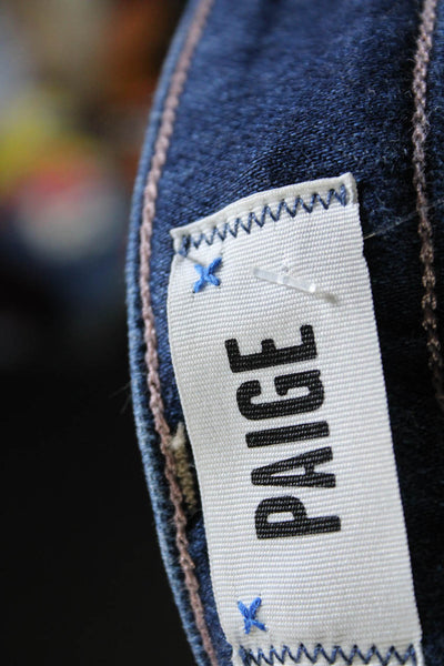 Paige Womens Cotton Denim Mid-Rise Straight Leg Spotlight Jeans Blue Size 26