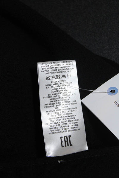 Alaia Womens Elastic Waist Knit Fleece Mini Skater Circle Skirt Black Size FR 34