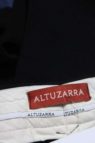 Altuzarra Womens High Waist Straight Leg Pleated Cropped Pants Black Size IT 34