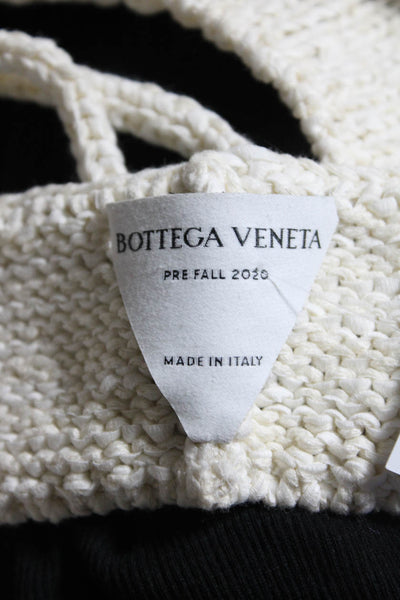 Bottega Veneta Womens Pre Fall 2020 Thick Knit V Neck Crop Top Ivory Size XS