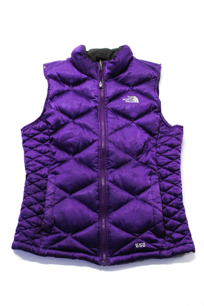 The North Face Girls Sleeveless Quilted Full Zip Puffer Vest Purple Size 14-16