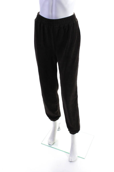Zara Womens Cotton Ribbed Corduroy Long Sleeve Top Pants Set Brown Size M