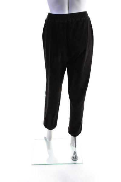 Zara Womens Cotton Ribbed Corduroy Long Sleeve Top Pants Set Brown Size M