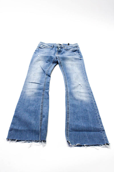 Zara Womens Cotton Buttoned Flare Bootcut Leg Light Wash Jeans Blue Size 6 Lot 2