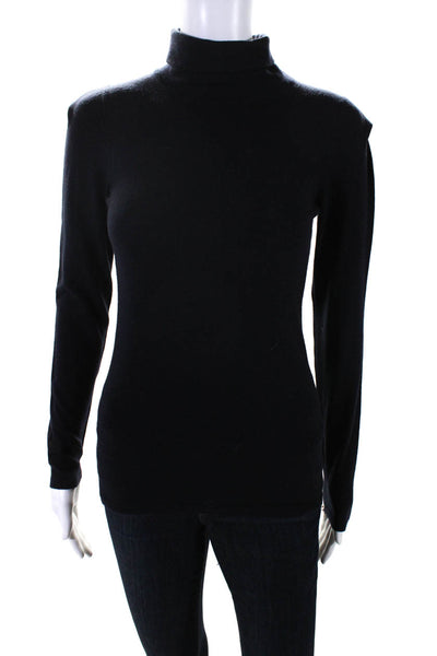 Theory Women's Turtleneck Long Sleeves Pullover Sweater Black Size S
