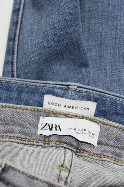 Zara Good American Womens Skinny Leg Jeans Black Blue Size 6 27 Lot 2