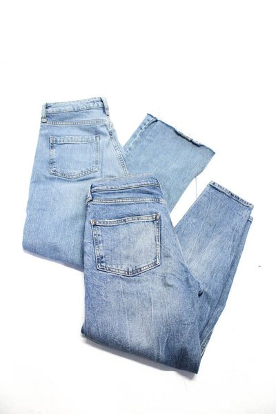 Zara Womens Straight Skinny Leg Jeans Blue Cotton Size 6 Lot 2