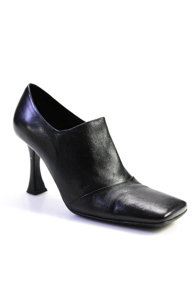 Proenza Schouler Womens Leather Square Toe Spool Heel Booties Black Size 7.5US
