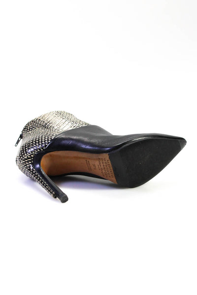 Maison Margiela Womens Leather Snake Print Layered Ankle Boots Black Size 7.5US