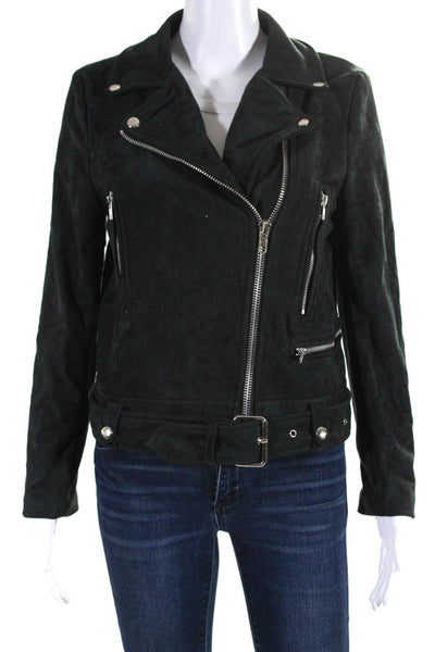 Modern Citizen Womens Zipped Collared Buckled Belted Jacket Black Size M